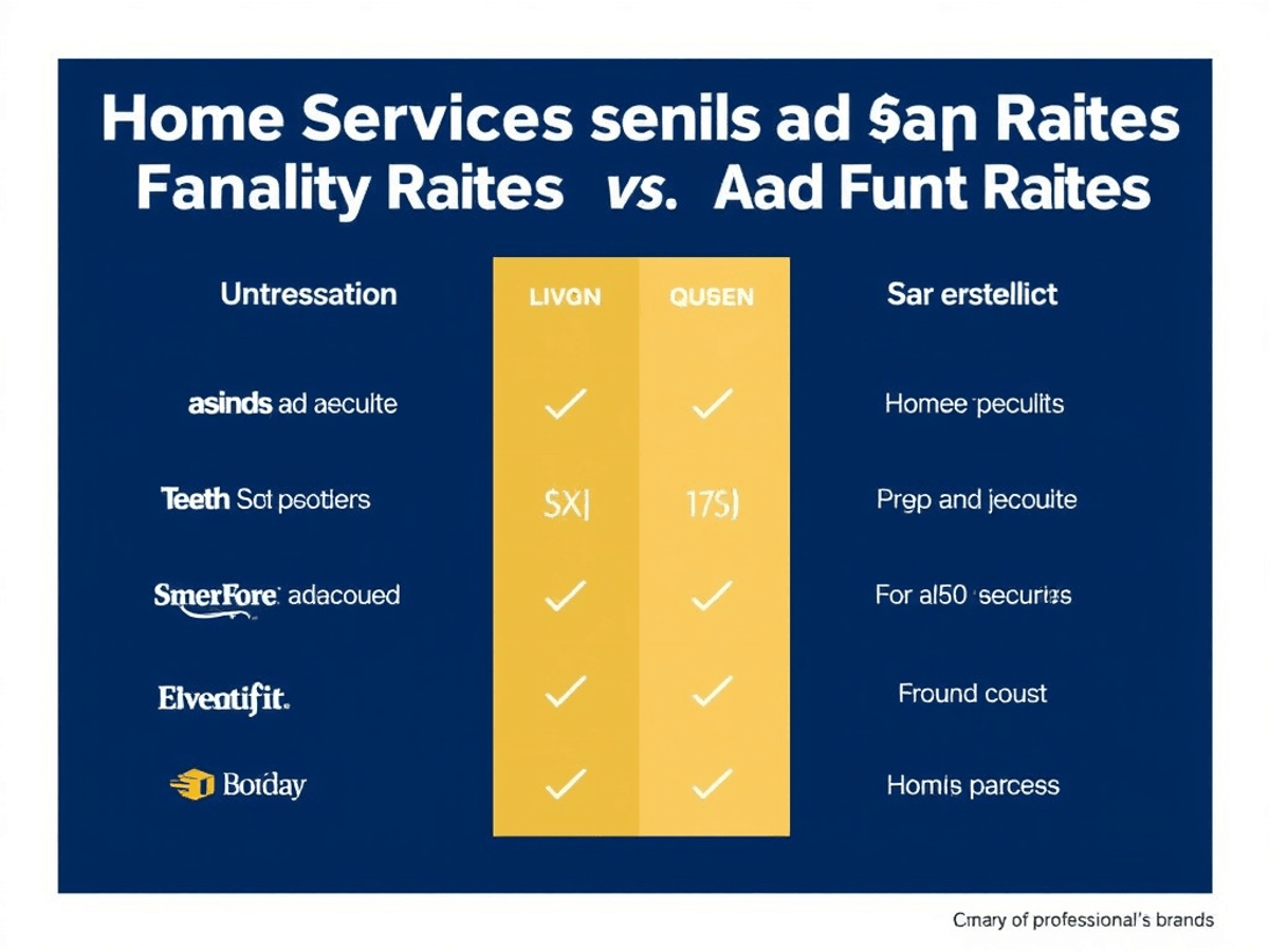 Side-by-side comparison of royalty rates and advertising fund rates across five home services franchise brands (College HUNKS, PuroClean, Two Maids, Weed Man, Jan-Pro)